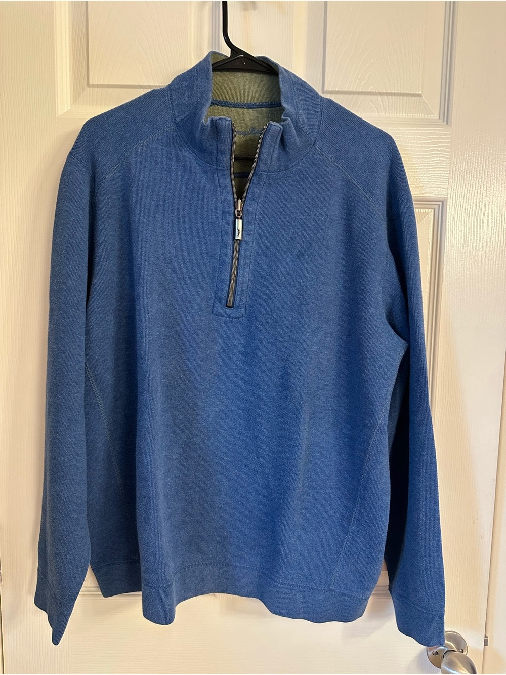 Tommy Bahama Blue Quarter‑Zip Pullover Sweater